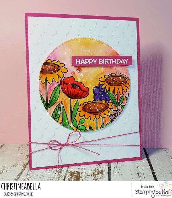 www.stampingbella.com: rubber stamp used FLORAL FOREST BACKDROP .  Card by Christine Levison