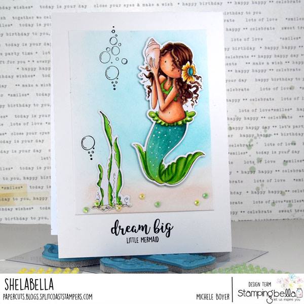 www.stampingbella.com: rubber stamp used:  TINY TOWNIE MERMAID SET. Card by MICHELE BOYER
