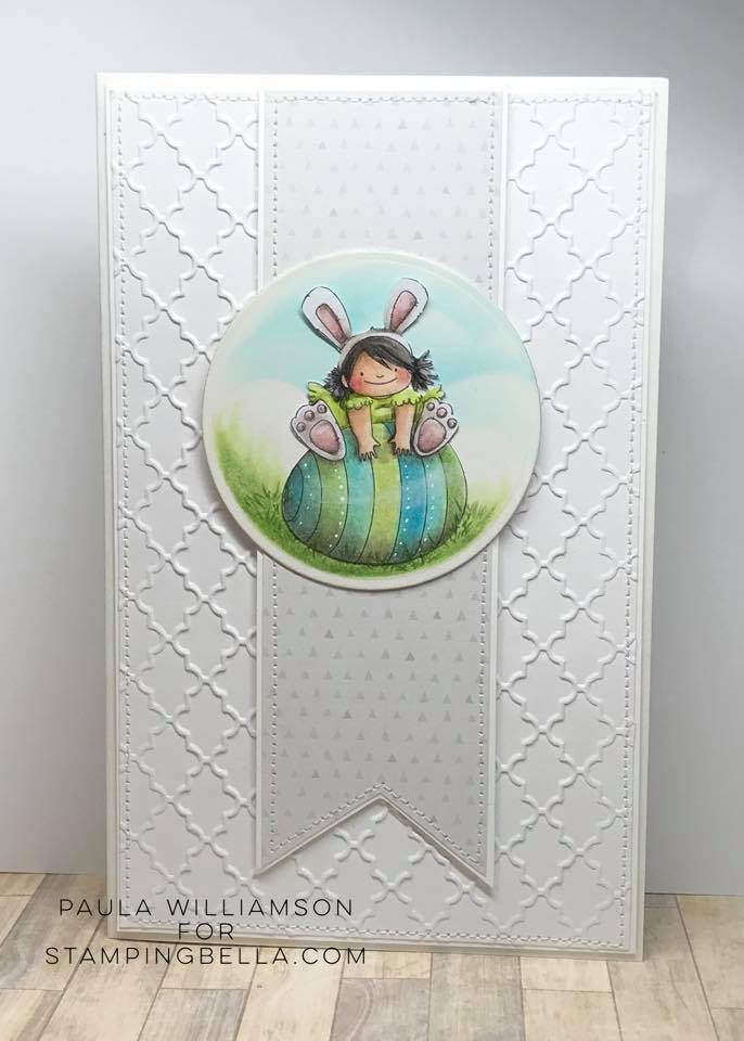 www.stampingbella.com: rubber stamp used:  SQUIDGY EASTER TRIO. Card by Paula Williamson