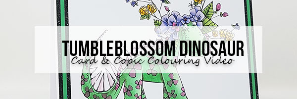 Stamping Bella Wonderful Wednesday: Tumbleblossom Dinosaur Card & Copic Colouring Video
