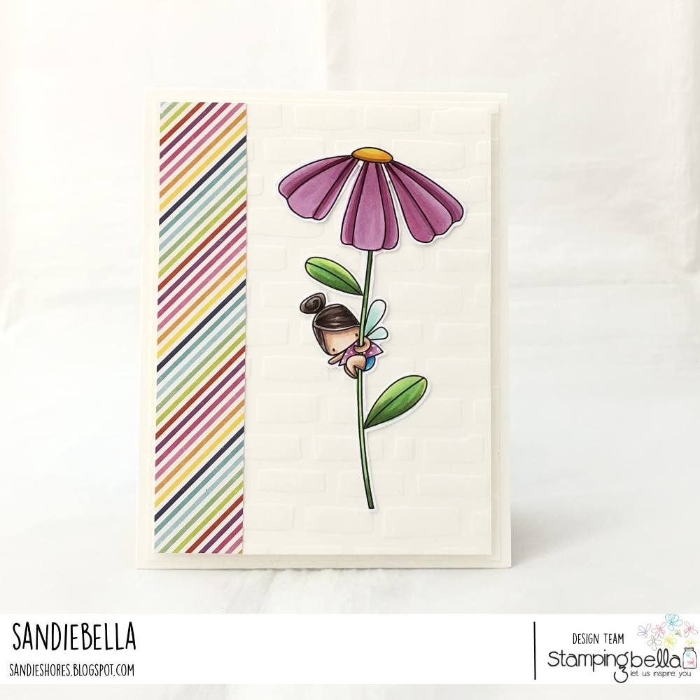 www.stampingbella.com: rubber stamp used DAISY FLORAL SET.  Card by Sandie Dunne