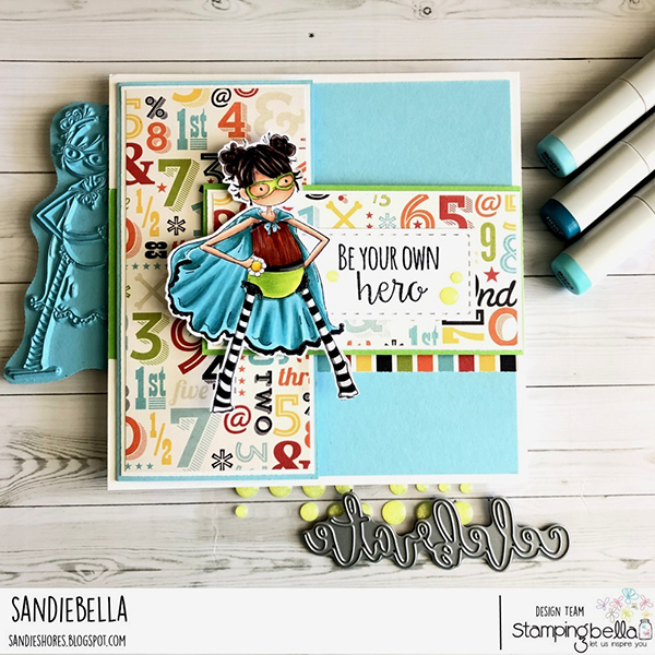 Stamping Bella: Thursday with Sandiebella - Create a Fun Fold Card featuring Tiny Townie Hayley the Hero