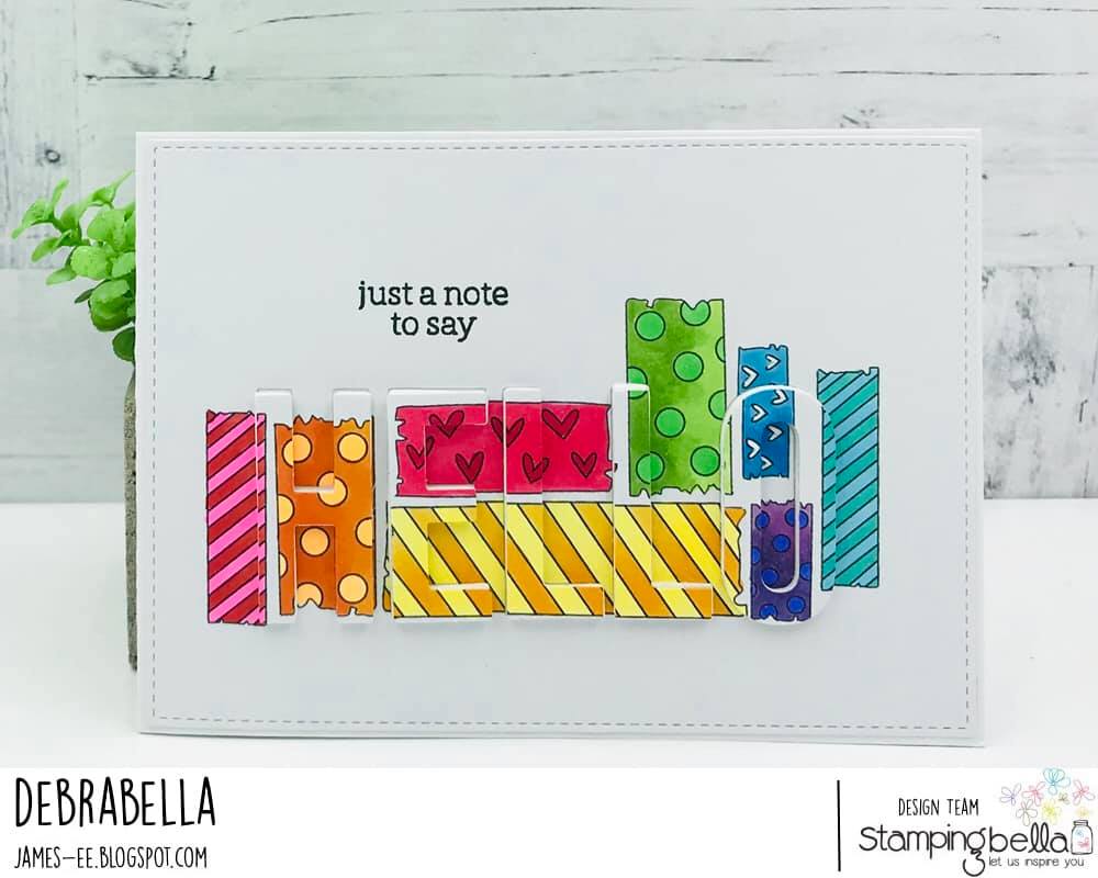 www.stampingbella.com: rubber stamps used:  WASHI TAPE SET Card by DEBRA JAMES