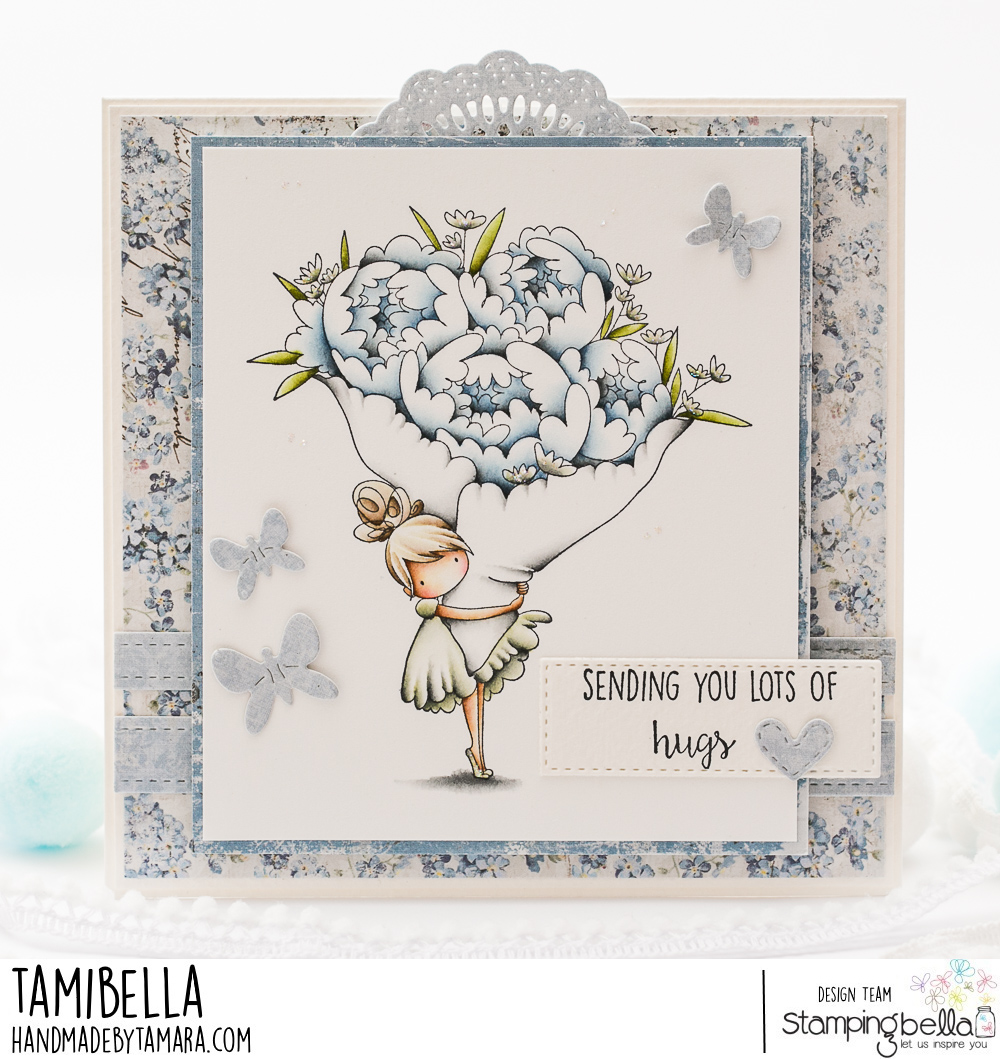 www.stampingbella.com. Rubber stamp used TEENY TINY BOUQUET.  Card made by TAMI POTOZNIK
