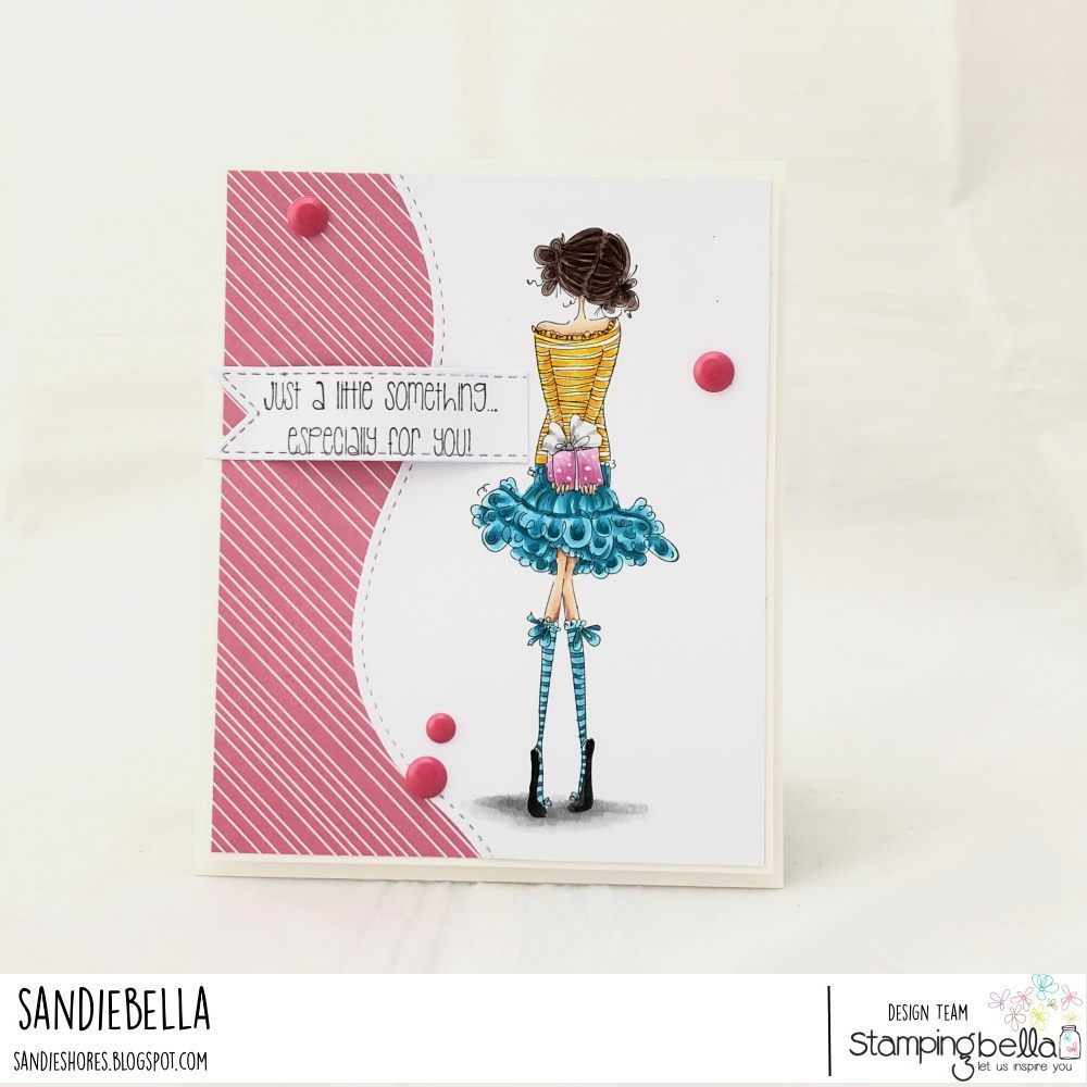 www.stampingbella.com: rubber stamp used: Paisley has a prezzie.  Card by Sandie Dunne