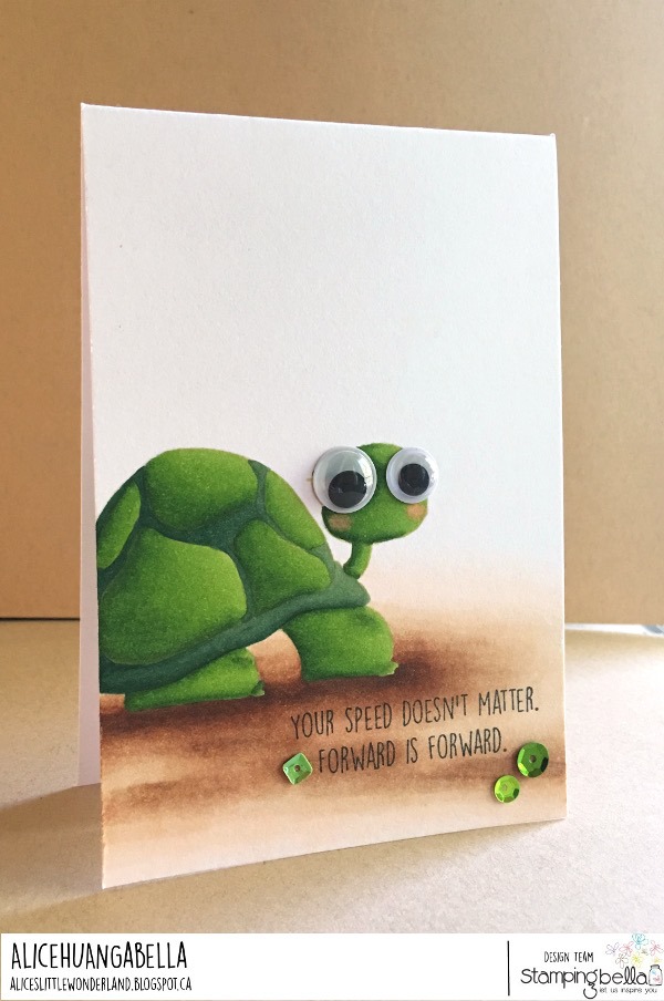 www.stampingbella.com: RUBBER STAMP USED: ODDBALL TURTLE.  CARD BY ALICE HUANG