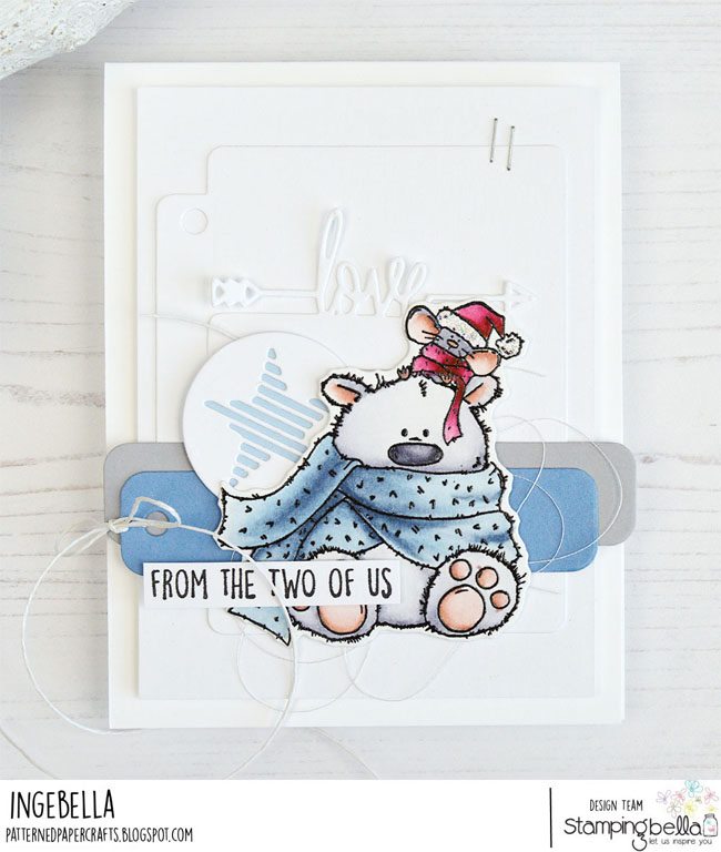www.stampingbella.com: RUBBER STAMP USED: POLAR BEAR AND MOUSIE.  CARD BY INGE GROOT