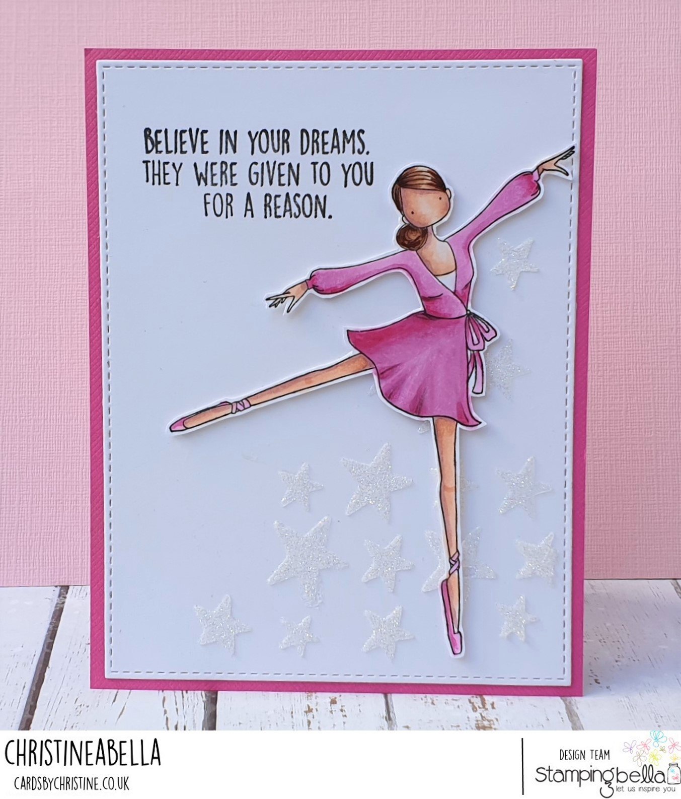 www.stampingbella.com: RUBBER STAMP USED:  UPTOWN GIRL STEPHANIE LOVES BALLET.  CARD BY CHRISTINE LEVISON