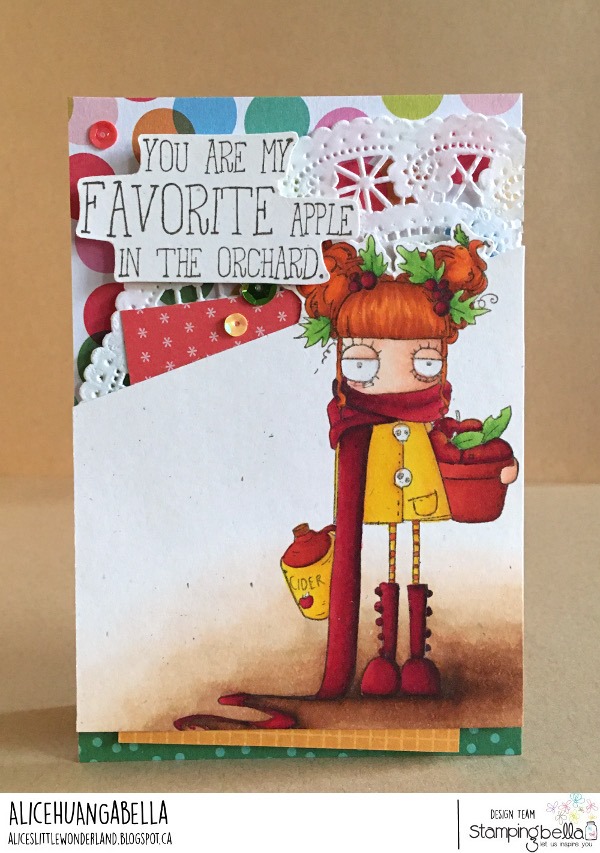 www.stampingbella.com: rubber stamp used: APPLE CIDER ODDBALL card by ALICE HUANG