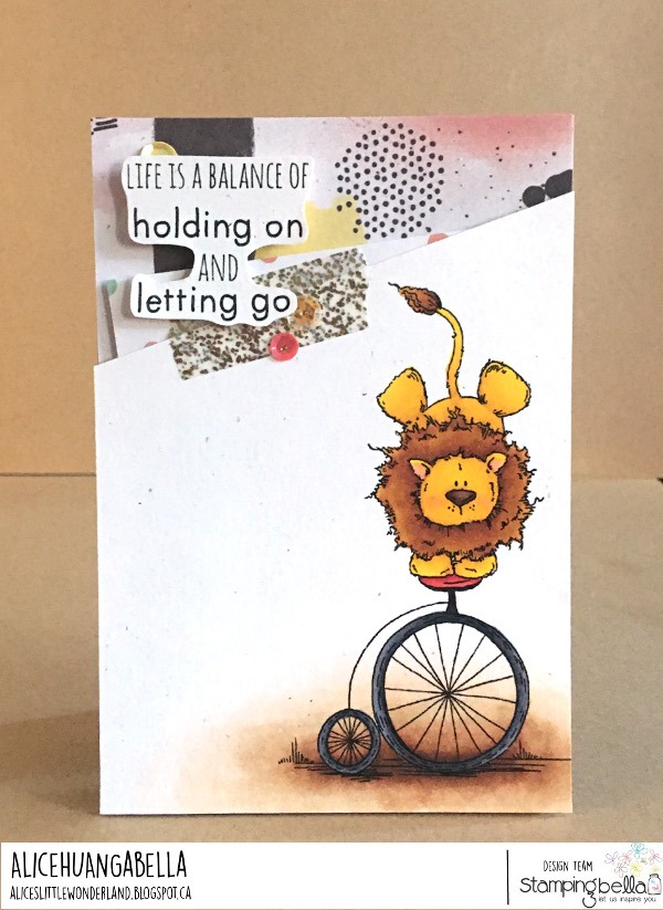 www.stampingbella.com: Rubber stamp used: LEO THE BALANCING LION. Card by Alice Huang