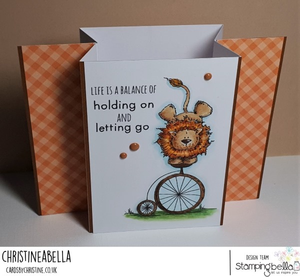 www.stampingbella.com: Rubber stamp used: LEO THE BALANCING LION. Card by Christine Levison