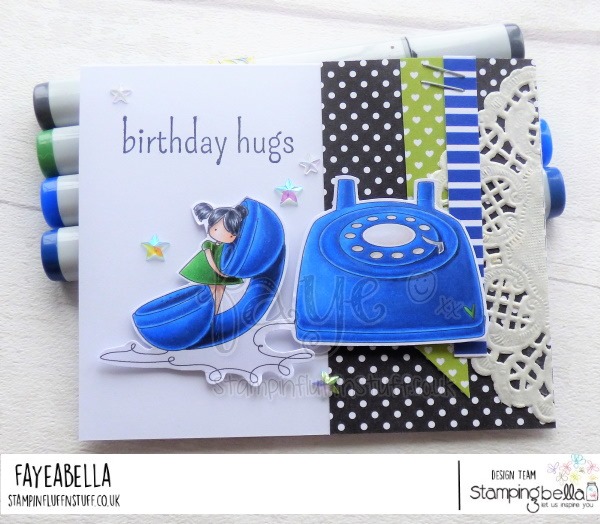 www.stampingbella.com: rubber stamp used: CALL ME TEENY TINY card by Faye Wynn Jones