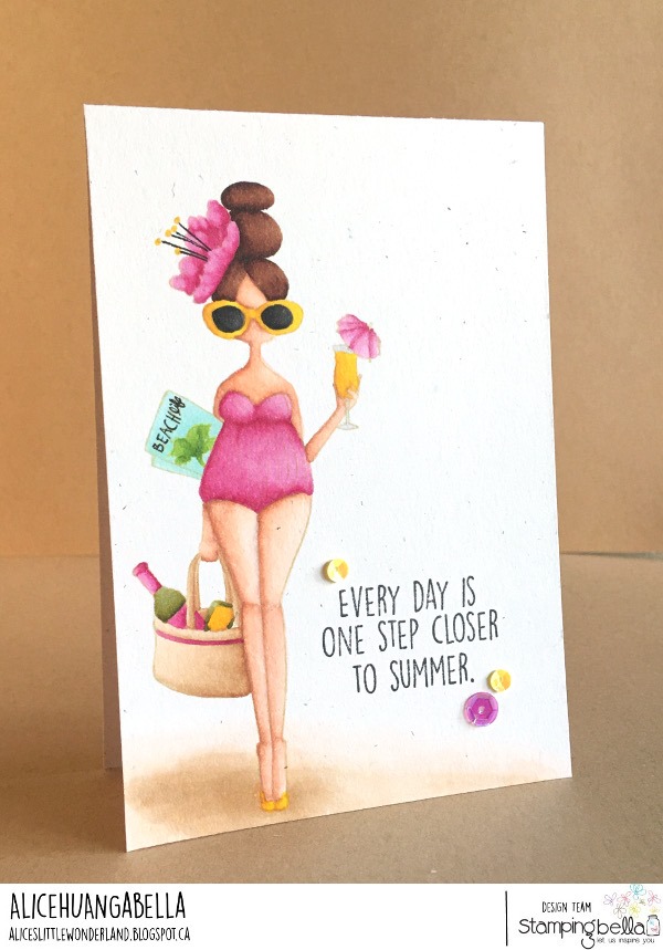 www.stampingbella.com: rubber stamp used CURVY GIRL LOVES THE BEACH: card by  ALICE HUANG