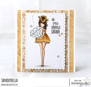 www.stampingbella.com: rubber stamp used CURVY GIRL WITH A DIAMOND card by Sandie Dunne