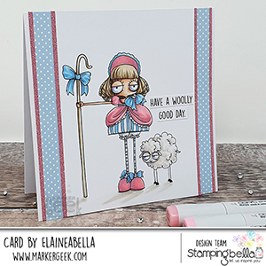 www.stampingbella.com: Rubber stamp used: ODDBALL LITTLE BO PEEP card by Elaine Hughes