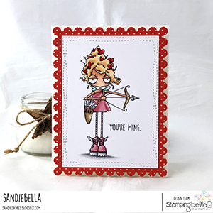 www.stampingbella.com: Rubber stamp used: ODDBALL CUPID card by Sandie Dunne