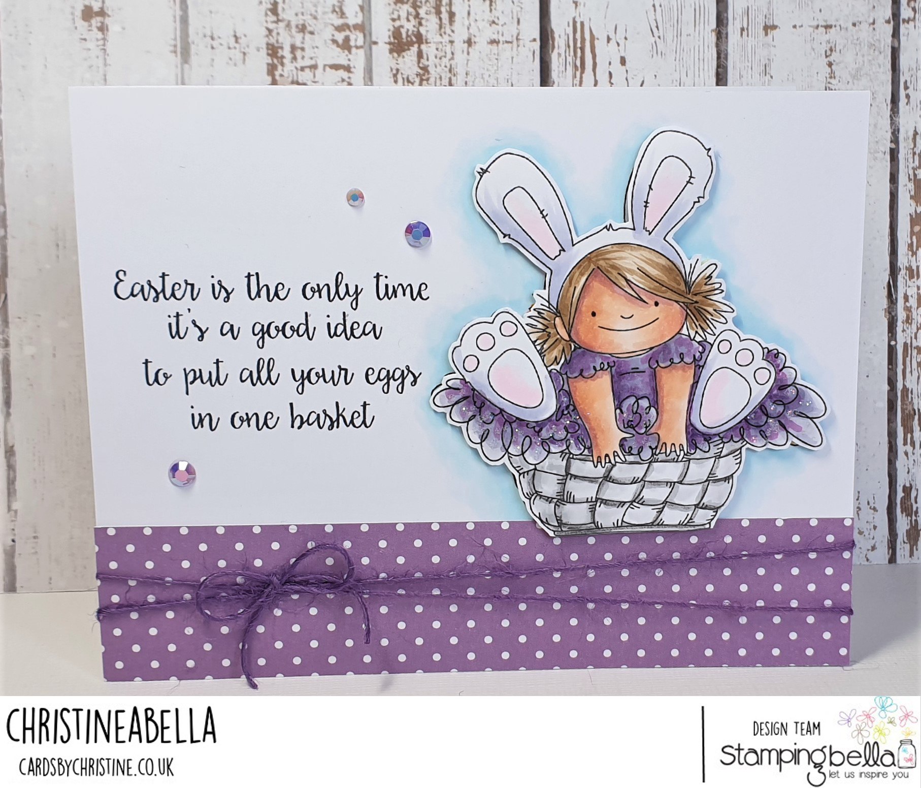 www.stampingbella.com: rubber stamp used: SQUIDGY in a BASKET . card by Christine Levison
