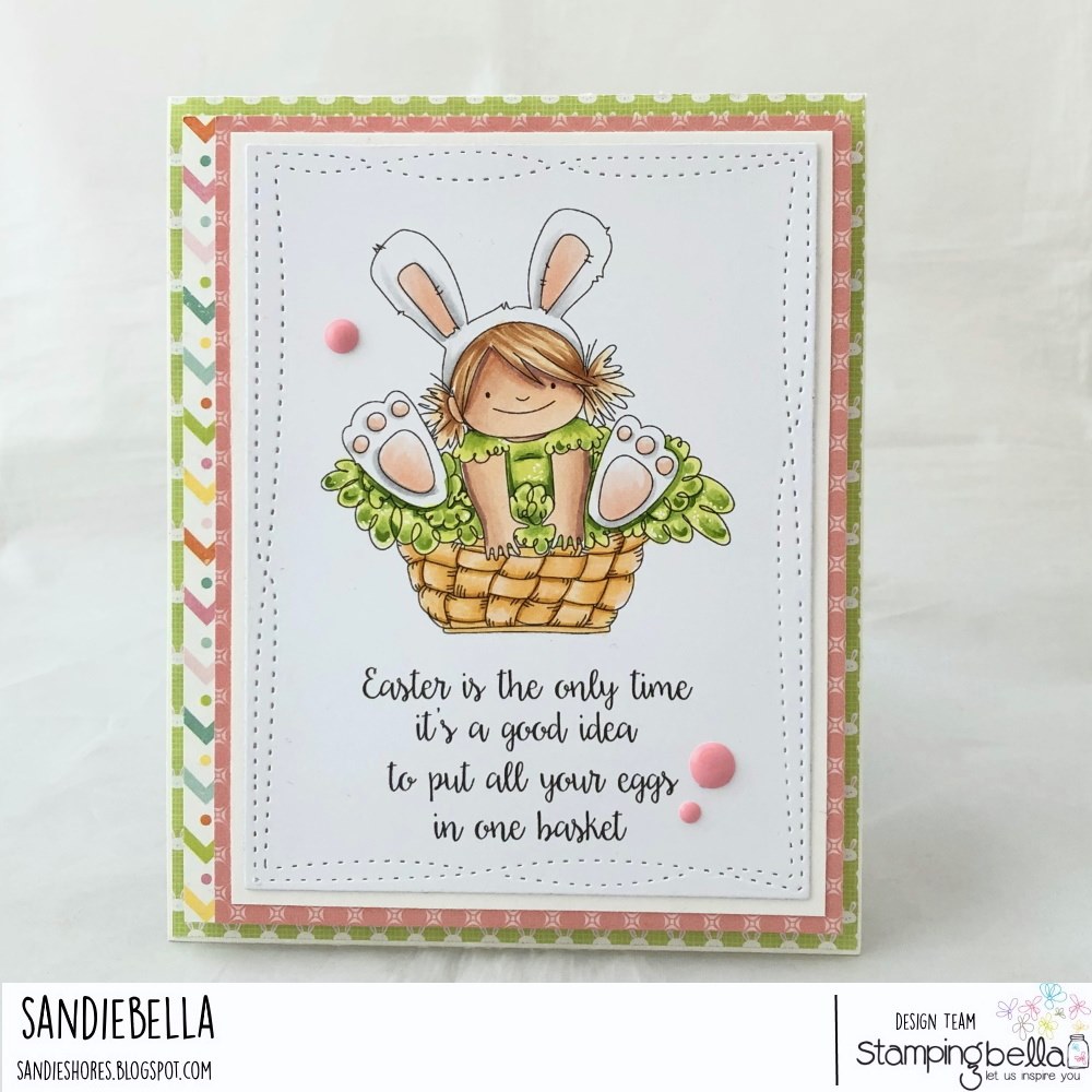 www.stampingbella.com: rubber stamp used: SQUIDGY in a BASKET . card by Sandie Dunne