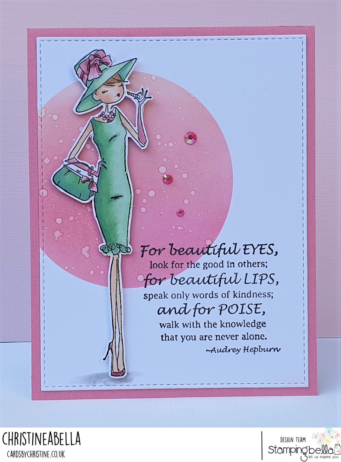 www.stampingbella.com: rubber stamp used:  UPTOWN GIRL AUDREY LOVES MAKEUP.  Card by Christine Levison