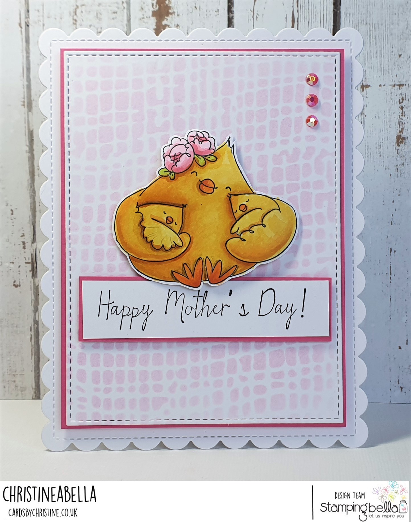 www.stampingbella.com: rubber stamp used : Mothers day CHICK . card by Christine Levison