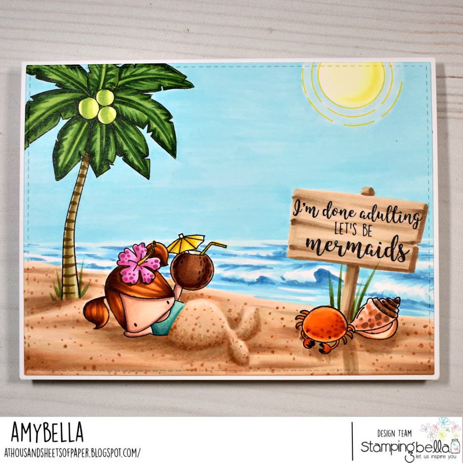 www.stampingbella.com: rubber stamp used: LITTLE BITS SNORKEL set mixed with other LITTLE BITS SETS card by AMY YOUNG