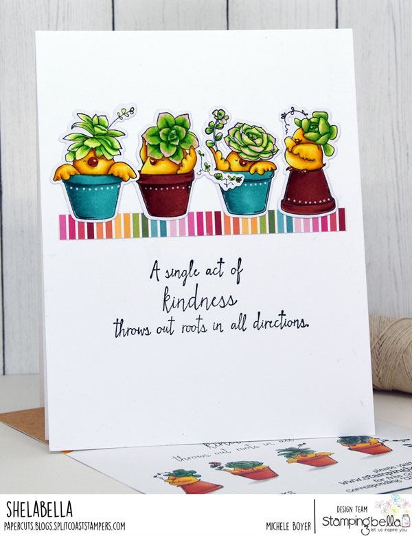 www.stampingbella.com: rubber stamp used : SUCCULENT CHICKS . card by Michele Boyer