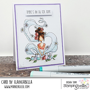www.stampingbella.com: rubber stamp used: CURVY GIRL loves essential oils. Card by Elaine Hughes