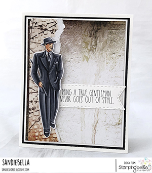 www.stampingbella.com: rubber stamp used: EDGAR AND MOLLY VINTAGE MARTINI MEN SET card by Sandie Dunne