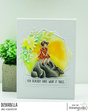 www.stampingbella.com: rubber stamp used: EDGAR AND MOLLY VINTAGE SNAIL SET card by Debra James