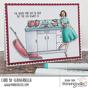 www.stampingbella.com: rubber stamp used: EDGAR AND MOLLY VINTAGE VACUUM SET card by Elaine Hughes