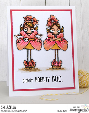 www.stampingbella.com: rubber stamp used: ODDBALL STEPSISTERS. card by Michele Boyer