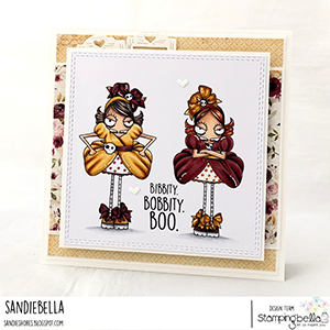 www.stampingbella.com: rubber stamp used: ODDBALL STEPSISTERS. card by Sandie Dunne