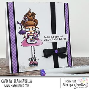 www.stampingbella.com: rubber stamp used: ODDBALL with a SWEET TOOTH. card by Elaine Hughes