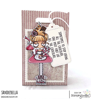 www.stampingbella.com: rubber stamp used: ODDBALL with a SWEET TOOTH. card by Sandie Dunne