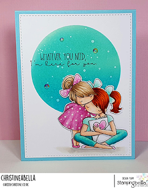 www.stampingbella.com: rubber stamp used: THERE THERE TINY TOWNIE. card by Christine Levison