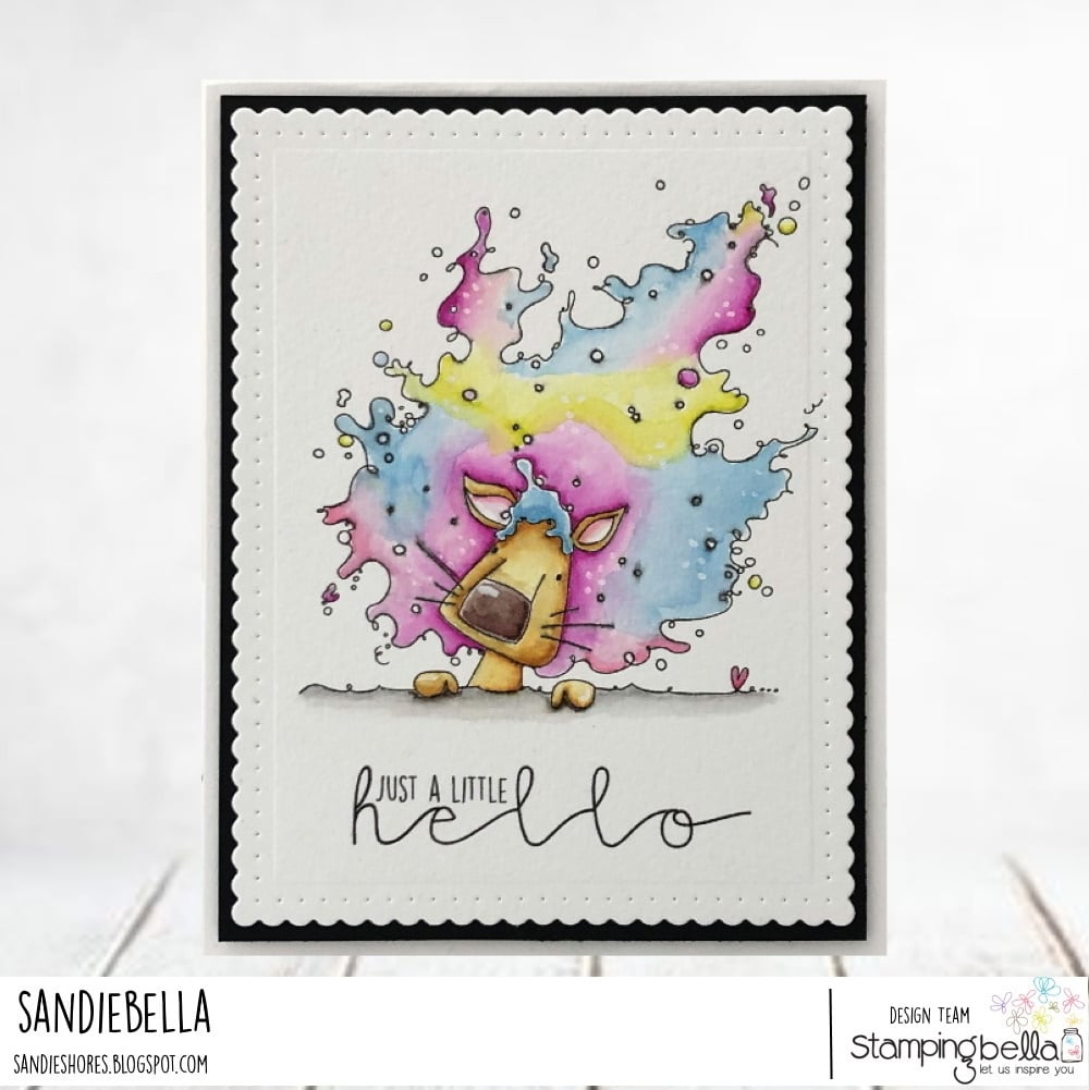 www.stampingbella.com: rubber stamp used : HELLO DANDY LION card by  Sandie Dunne