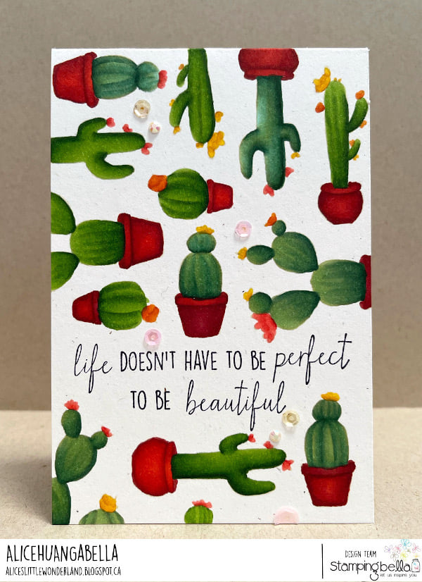 www.stampingbella.com: rubber stamp used: CACTI card by Alice Huang