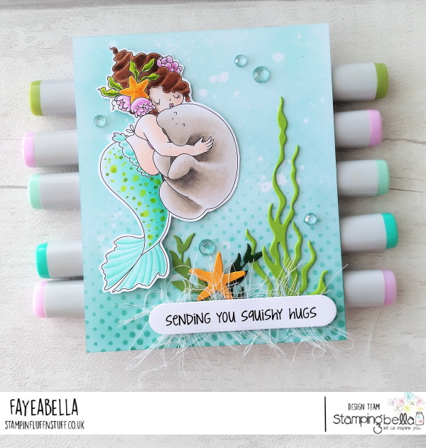www.stampingbella.com: RUBBER STAMP USED: EDNA AND A MANATEE card by FAYE WYNN JONES