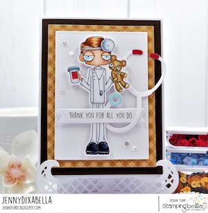 www.stampingbella.com: RUBBER STAMP USED: ODDBALL DOCTOR card by JENNY DIX