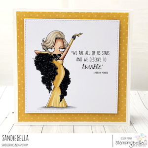 www.stampingbella.com: RUBBER STAMP USED: ODDBALL MARILYN card by SANDIE DUNNE