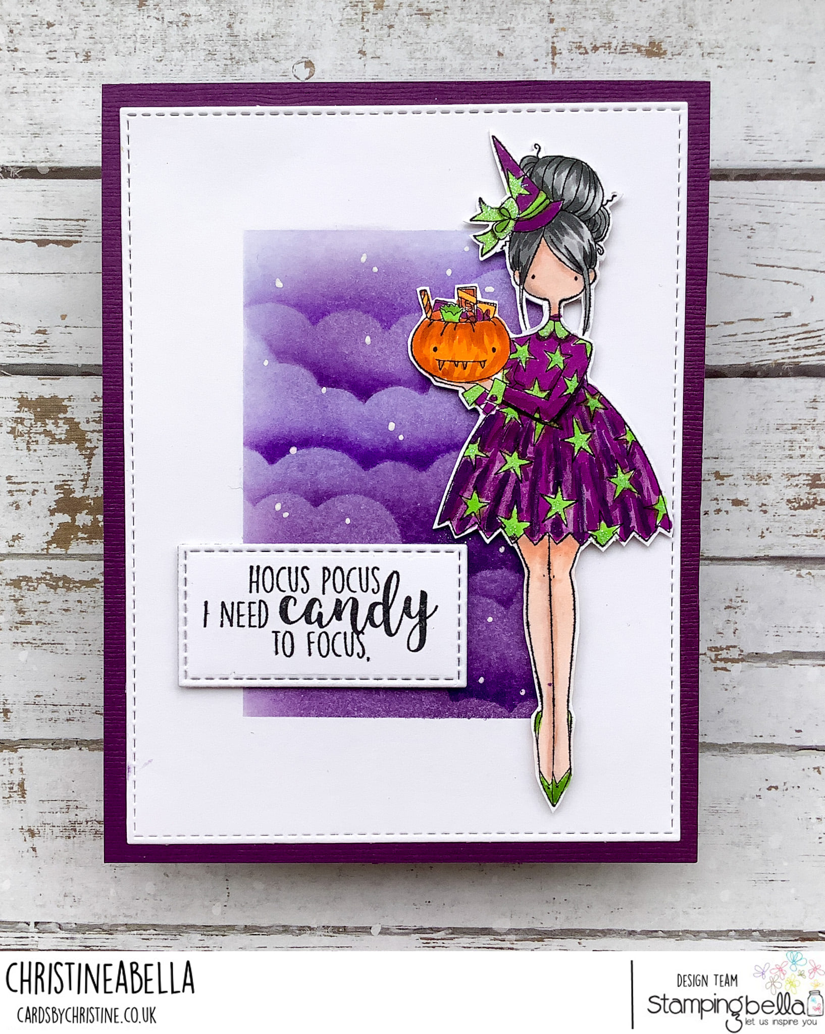 www.stampingbella.com: Rubber stamp used: CURVY GIRL LOVES HALLOWEEN. card by Christine Levison