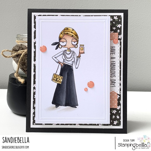 www.stampingbella.com Rubber stamp used: ODDBALL COCO card by Sandie Dunne