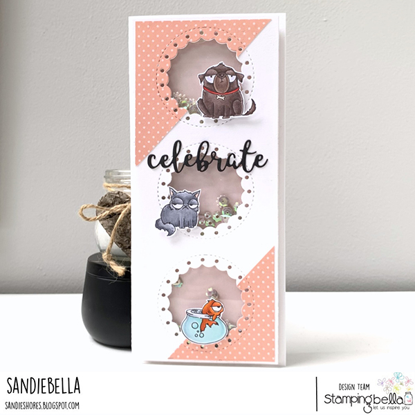 www.stampingbella.com: rubber stamp used: ODDBALL FAMILY PETS CARD BY SANDIE DUNNE