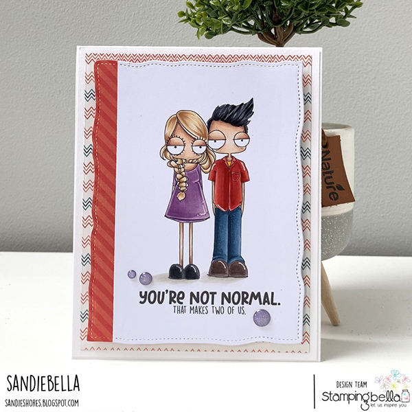 www.stampingbella.com: rubber stamp used: ODDBALL MOM AND DAD CARD BY SANDIE DUNNE