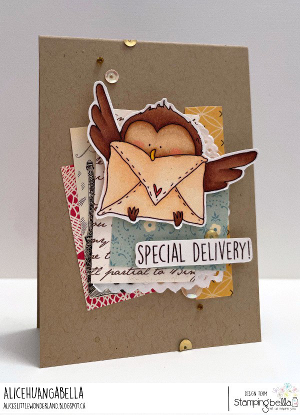 www.stampingbella.com Rubber stamp used: Special Delivery card by Alice Huang