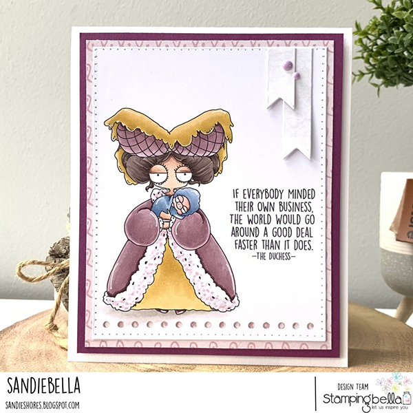 www.stampingbella.com: Rubber stamp used :ODDBALL DUCHESS card by Sandie Dunne