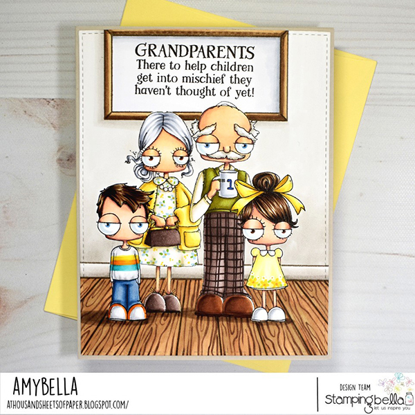 www.stampingbella.com: Rubber stamp used :ODDBALL GRANDPARENTS, card by Amy Young