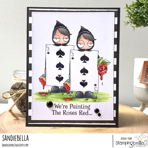 www.stampingbella.com: Rubber stamp used :ODDBALL PLAYING CARD , card by Sandie Dunne