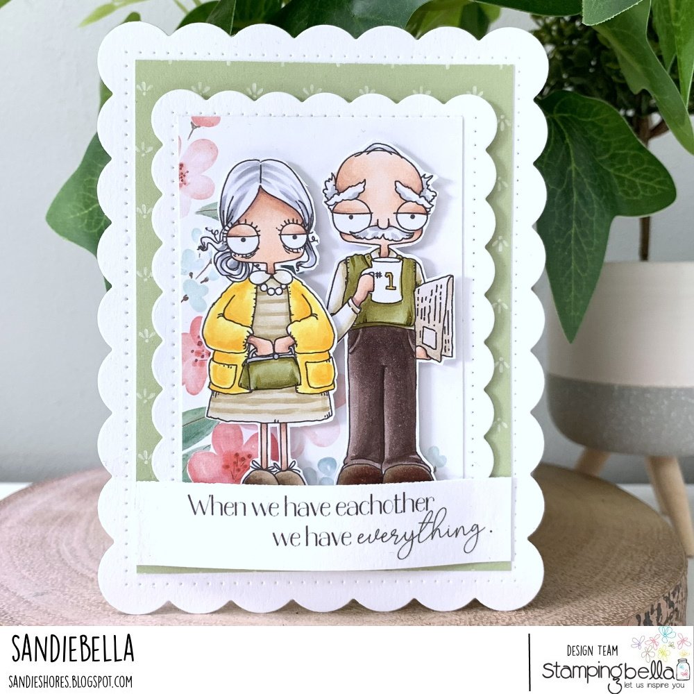 www.stampingbella.com: Rubber stamp used: ODDBALL GRANDPARENTS  card by Sandie Dunne
