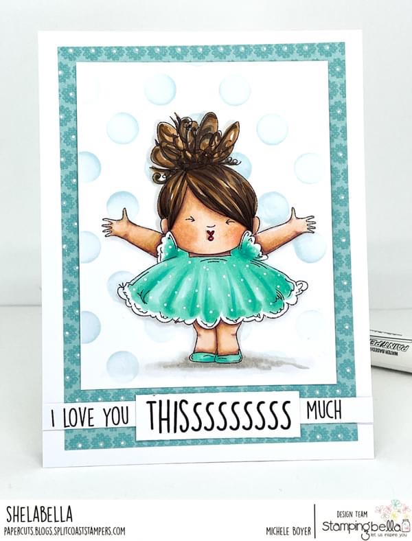 Www.Stampingbella.com: rubber stamp used : smoochie squidgy card by Michele Boyer